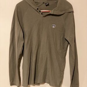 Volcom Men's Sage Green Hooded Sweatshirt